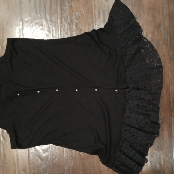 Love on a Hanger Black Button Down Lace Layered Racerback Tank  Size Small - Picture 2 of 4